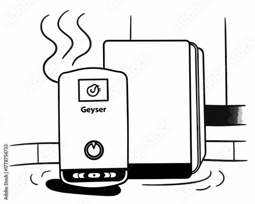 Geyser water heater with steam