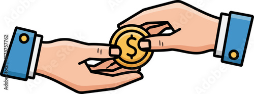 fueling financial flow an iconic exchange of currency, facilitating commerce and aid, isolated on transparent background
