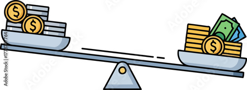 financial decisions understanding the tipping point of economic value, isolated on transparent background