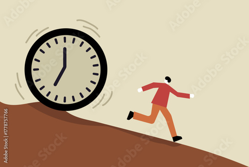 Man running in urgency emergency illustration