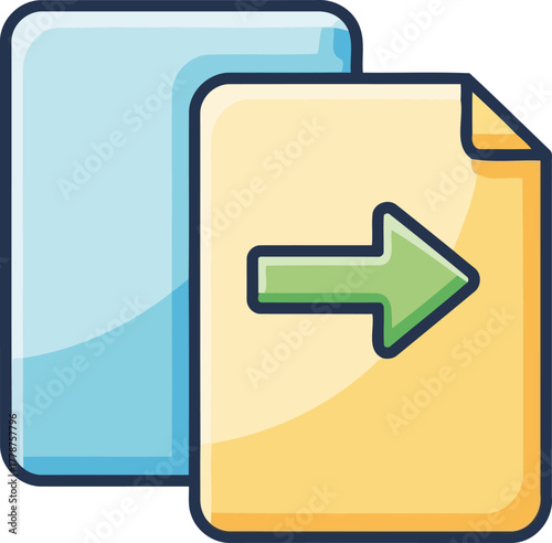 guiding data forward creating identical copies for flawless system integration, isolated on transparent background