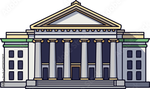 pillars of authority a grand architectural symbol of enduring institutions, isolated on transparent background