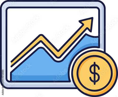 upward trajectory visualizing steadfast market momentum and growing investment value, isolated on transparent background