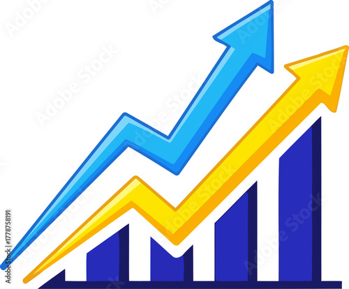 unwavering trajectory visualizing consistent gains and expanding horizons for business, isolated on transparent background