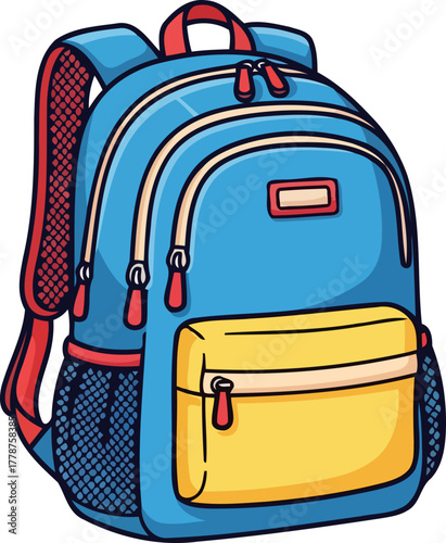 adventure awaits iconic backpack symbolizing youthful spirit and educational journeys, isolated on transparent background