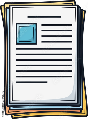 critical information stack essential documents for streamlined processes and informed decisions, isolated on transparent background