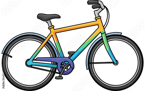 ride the rainbow an artistic bicycle inspires freedom, adventure, and happy trails, isolated on transparent background