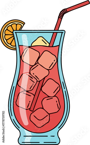 sip of sunshine invigorating cocktail illustration for your perfect getaway, isolated on transparent background