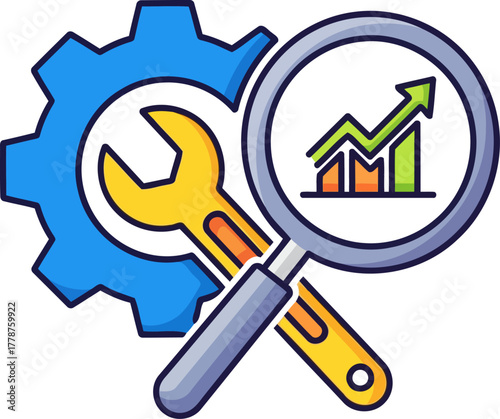 strategic growth optimizing performance through insightful data analysis, isolated on transparent background