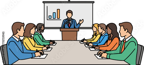 strategic convergence minds unite to decode data and plan future success, isolated on transparent background