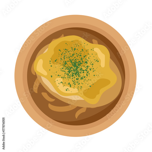 オニオングラタンスープ　イラスト