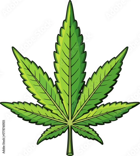 verdant botanical cannabis leaf as a symbol of wellness and growing trends, isolated on transparent background