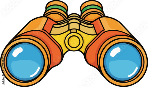 adventures eye vibrant cartoon binoculars to explore the worlds hidden gems, isolated on transparent background