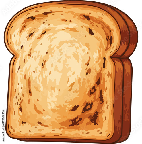 breakfast canvas warm, golden toast awaiting delicious spreads and savory toppings, isolated on transparent background