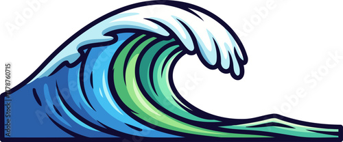 coastal majesty unfurled the swirling energy of a perfect breaking wave, isolated on transparent background