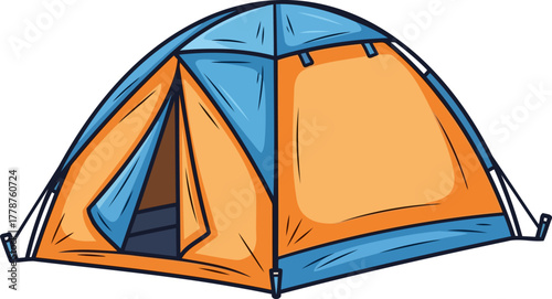 colorful shelter for rustic escapes and embracing natures serene canvas, isolated on transparent background