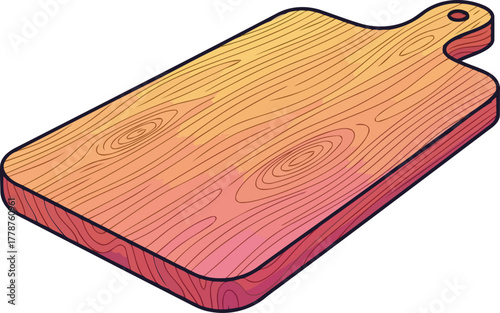 culinary canvas awaiting creation a vibrant wooden board for every kitchen adventure, isolated on transparent background