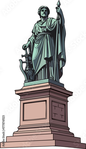 embodiment of classical virtues power, artistry, and enduring legacy, isolated on transparent background