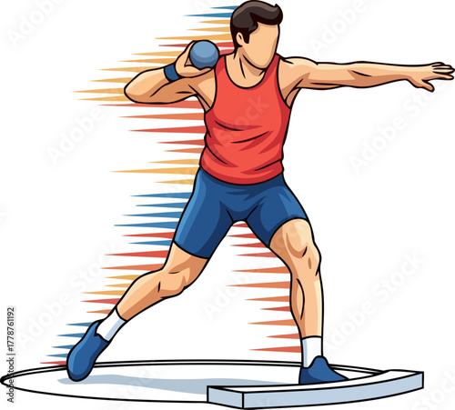 explosive power dynamic shot put launch for unrivaled athletic performance, isolated on transparent background