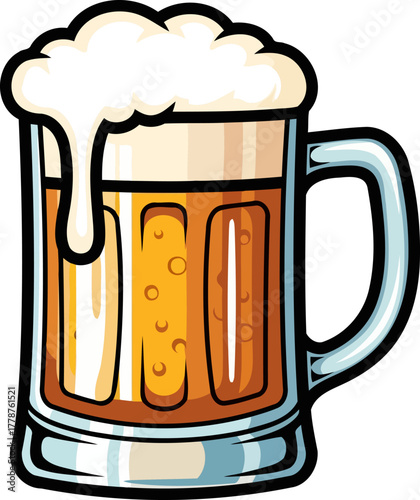 golden froth cascades, inviting festive cheers and pubstyle refreshment, isolated on transparent background