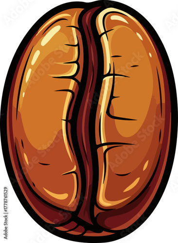 golden essence a solitary coffee bean, source of daily ritual, isolated on transparent background