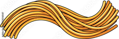 golden strands of culinary joy playful pasta swirls ready for flavor, isolated on transparent background