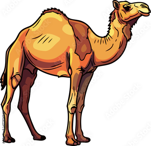 golden sands sentinel majestic singlehump camel represents desert life and endurance, isolated on transparent background