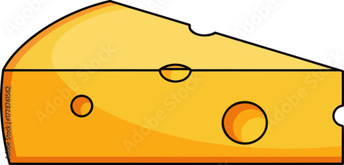 golden wedge of delight a delicious dairy treat with distinctive holes, isolated on transparent background