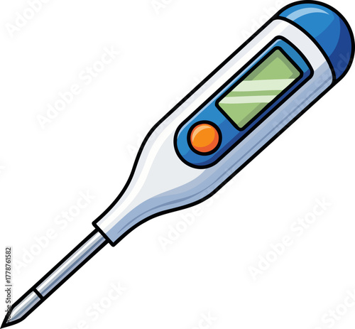 healths first hint digital thermometer measuring body temperature with care, isolated on transparent background
