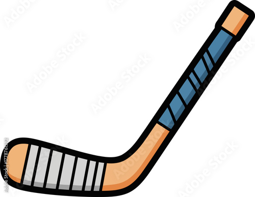 ice rink icon a charming cartoon hockey stick for winter sport adventures, isolated on transparent background