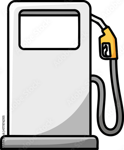 refuel your day animated gas pump design for energy, travel, and service, isolated on transparent background