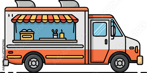rolling kitchen dreams bringing culinary delights directly to your street corner, isolated on transparent background