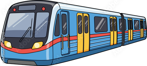 seamless commute vibrant metro train, symbolizing urban connectivity and future travel, isolated on transparent background