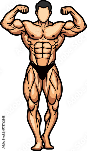 sculpted physique unleashed a symbol of dedication and human strength, isolated on transparent background