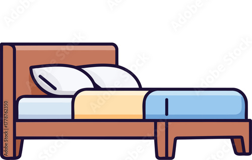 serene slumber sanctuary minimalist bed promising deep rest and sweet dreams, isolated on transparent background