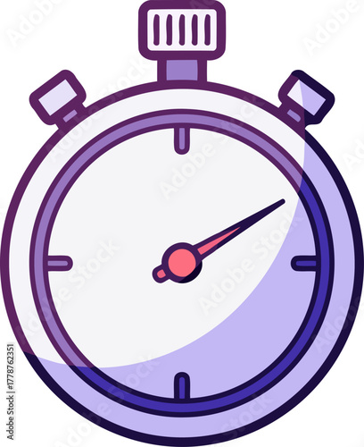 seconds count modern stopwatch icon for sports, efficiency, and urgent tasks, isolated on transparent background