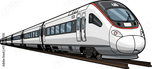 sleek bullet train rapid transit for global journeys and future horizons, isolated on transparent background