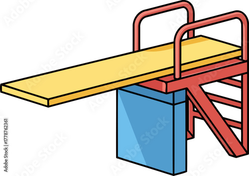 summers perfect launchpad cartoon diving board inviting bold aquatic adventures, isolated on transparent background
