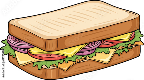 stacked bliss a delicious toasted sandwich packed with wholesome goodness, isolated on transparent background