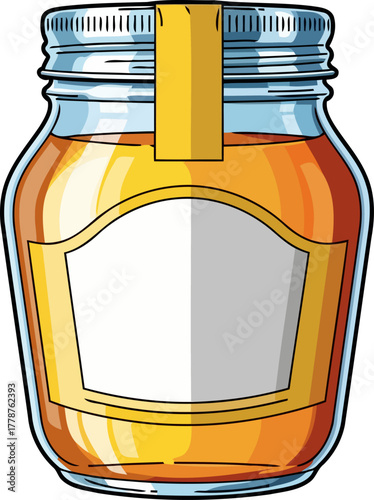 sweet potential within glass jar with blank label for product branding, isolated on transparent background