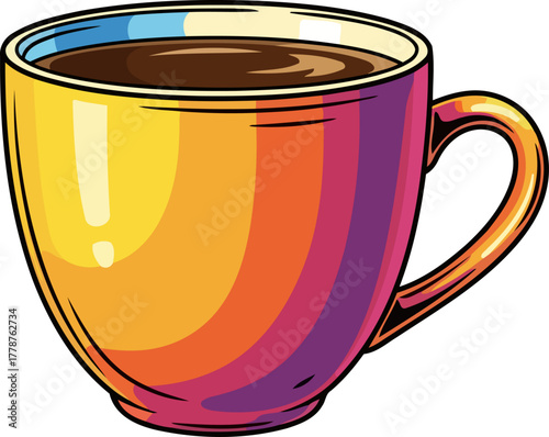 vibrant brew awakening your daily dose of artistic comfort and creative energy, isolated on transparent background