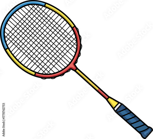 vibrant badminton racket ready for dynamic rallies and thrilling court action, isolated on transparent background