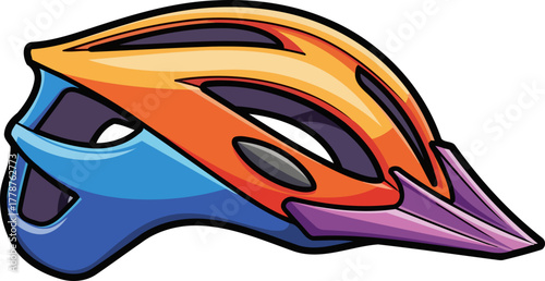 vibrant ride ready dynamic cycling helmet for every pedaling journey, isolated on transparent background