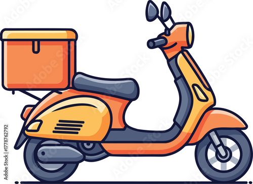 vibrant urban dispatch fast scooter symbolizing quick delivery and connected service, isolated on transparent background