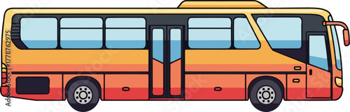 voyage the friendly coach for unforgettable collective journeys ahead, isolated on transparent background