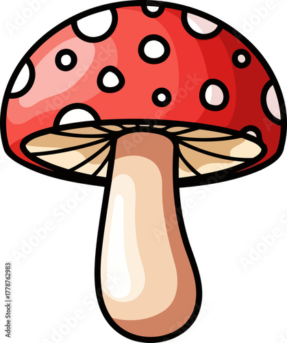 whimsical forest dweller a spotted mushroom icon bringing enchantment and playful charm, isolated on transparent background