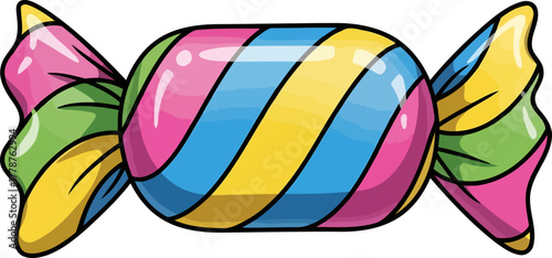 whimsical wrapper wonders a kaleidoscope of sweetness and delight, isolated on transparent background