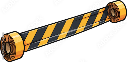 alert line visual cues unfurl, securing areas and preventing access, isolated on transparent background