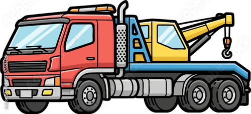 charming tow truck a bright symbol of urgent vehicle recovery support, isolated on transparent background