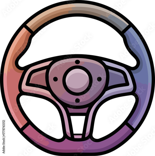 chromatic command futureready steering for digital navigation and vibrant journeys, isolated on transparent background